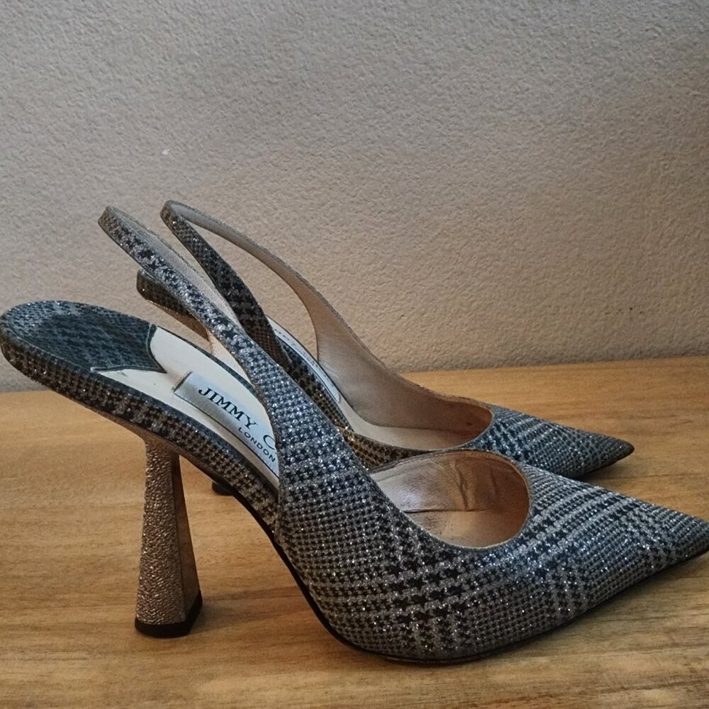 Jimmy Choo Agnes Shoes Womens Size 35.5 Slingback Pointed Toe Made in Italy
